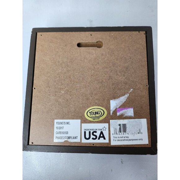 𝅺WOODEN Framed 3D Wall Art Home Doves Square Hanging Cottagecore Decor 6" x 6" - Picture 4 of 7